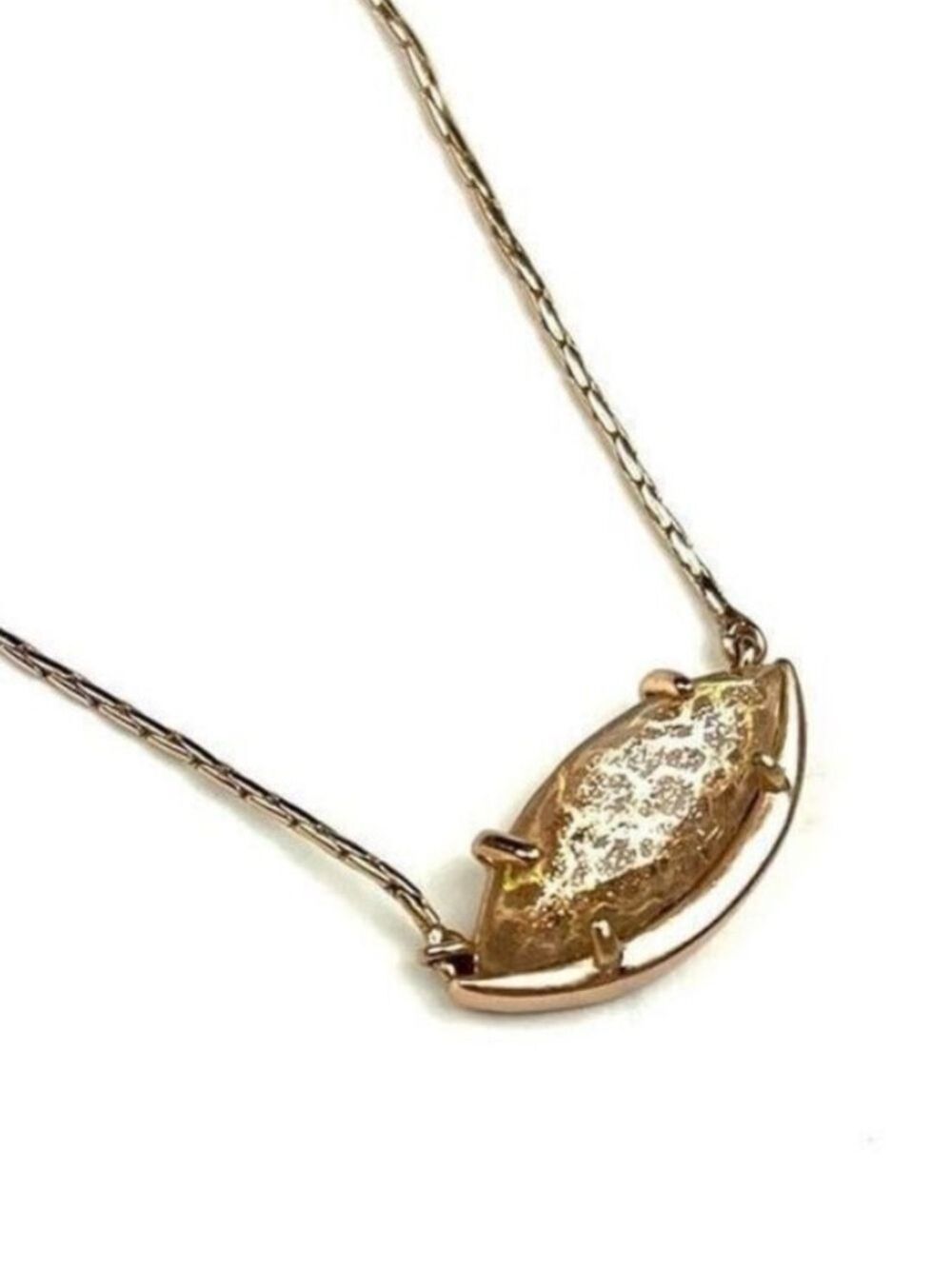 Kendra Scott Meghan Crackle Brown Pearl 14k Gold Plate Adjustable Necklace